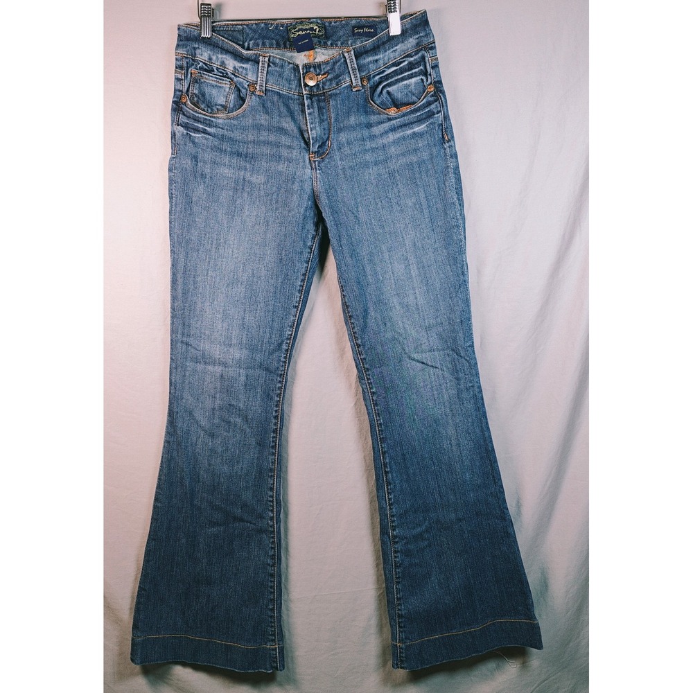 Seven7 Jeans Womens Size 30 Sexy Flare Blue Denim Stretch Pants